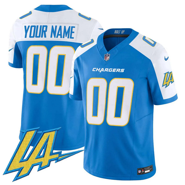 Men's Los Angeles Chargers ACTIVE PLAYER Custom Blue/White 2024 F.U.S.E. V2 Limited Alternate Stitched Football Jersey